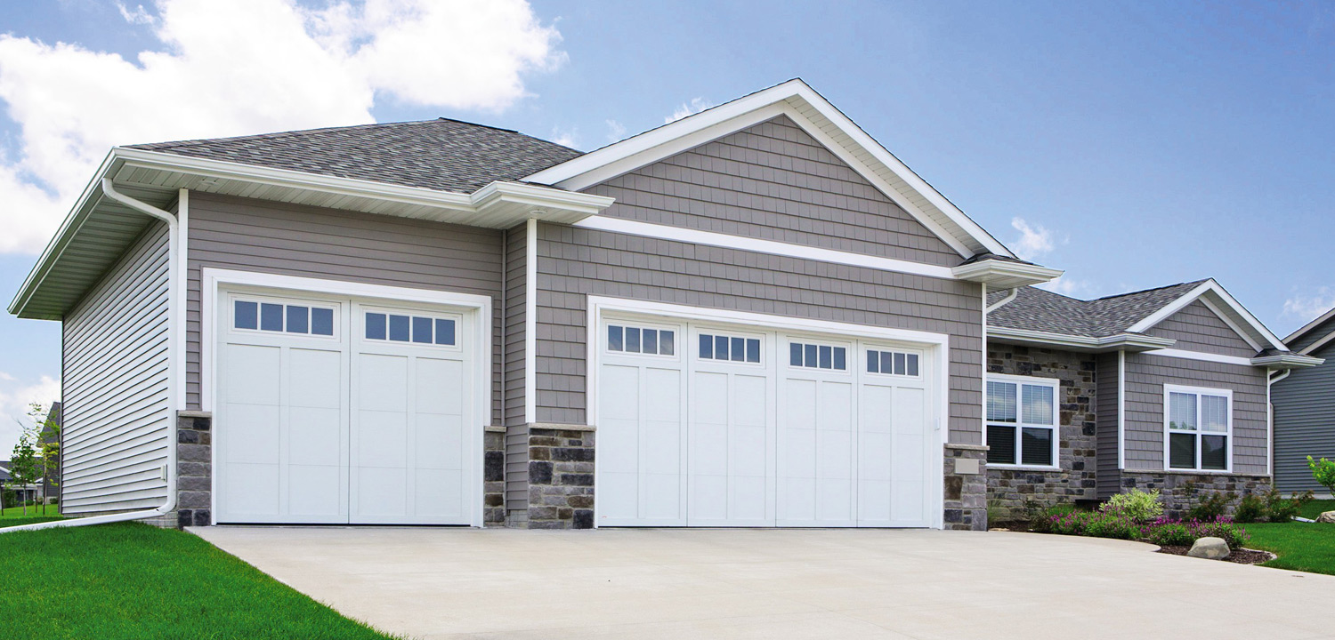 Traditional paneled residential garage doors